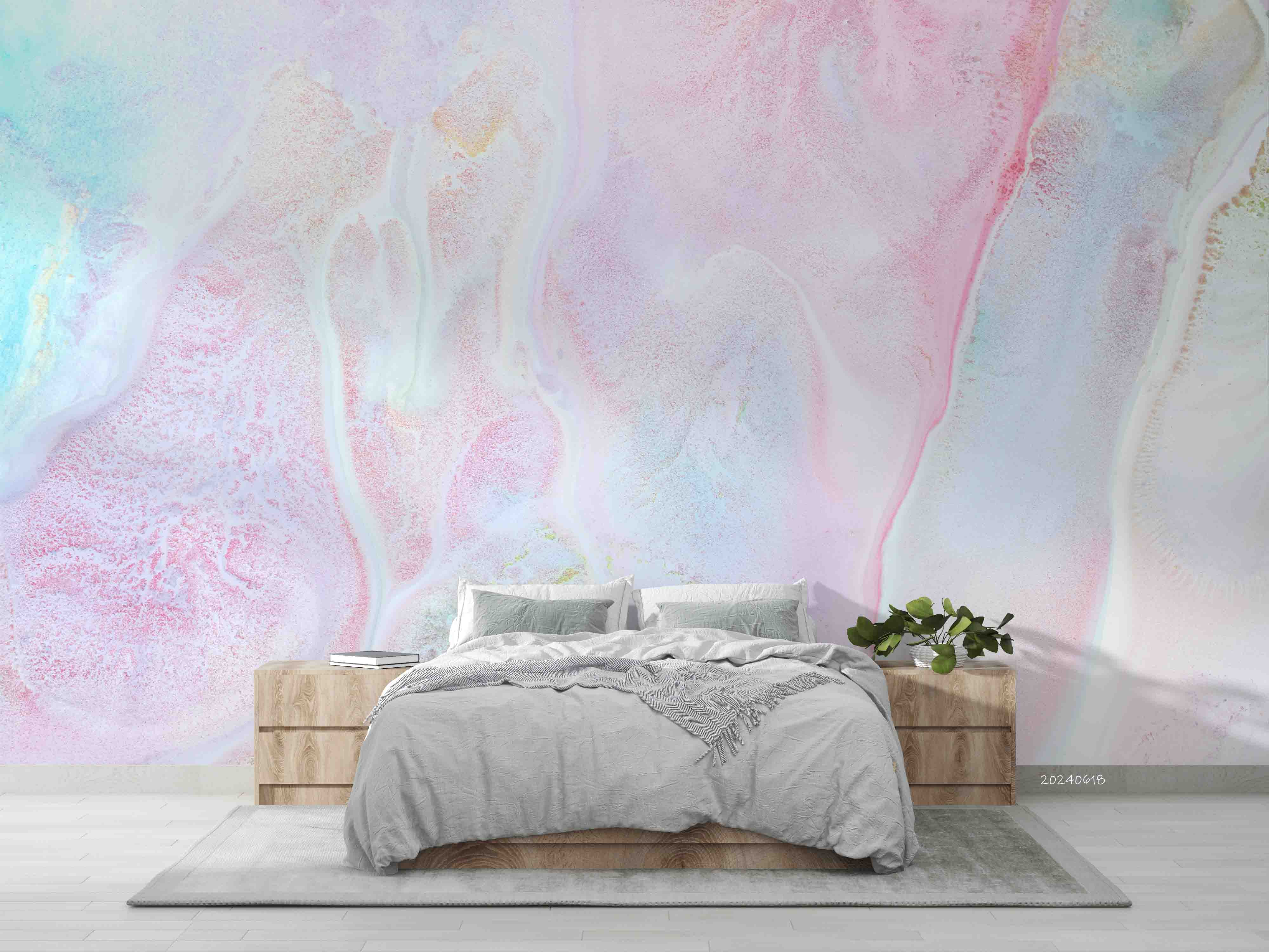 3D Abstract Damaskeen Float Wave Wall Mural Wallpaper YXL 607