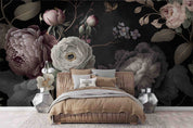 3D Floral Bouquet Dark Background Wallpaper Wall Mural Wall Decor Wall Art Wall Sticker Remoable Wallpaper