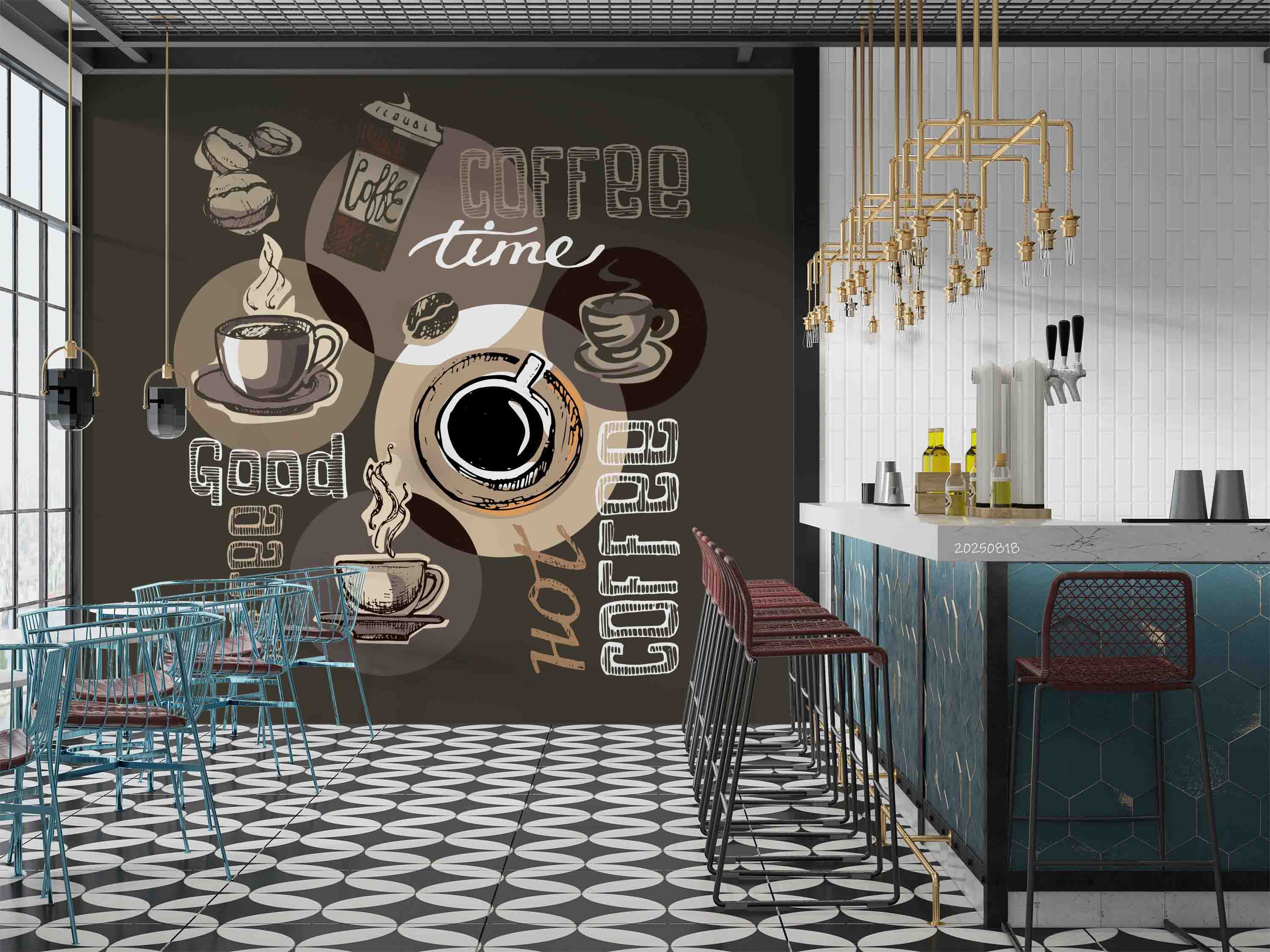 3D Restaurant Snack Bar Coffee Shop Wall Mural Wallpaper 58