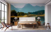 3D Mountains Forest Lake Nature Scenery Wallpaper Wall Mural Wall Decor Wall Art Wall Sticker Remoable Wallpaper LQH 41