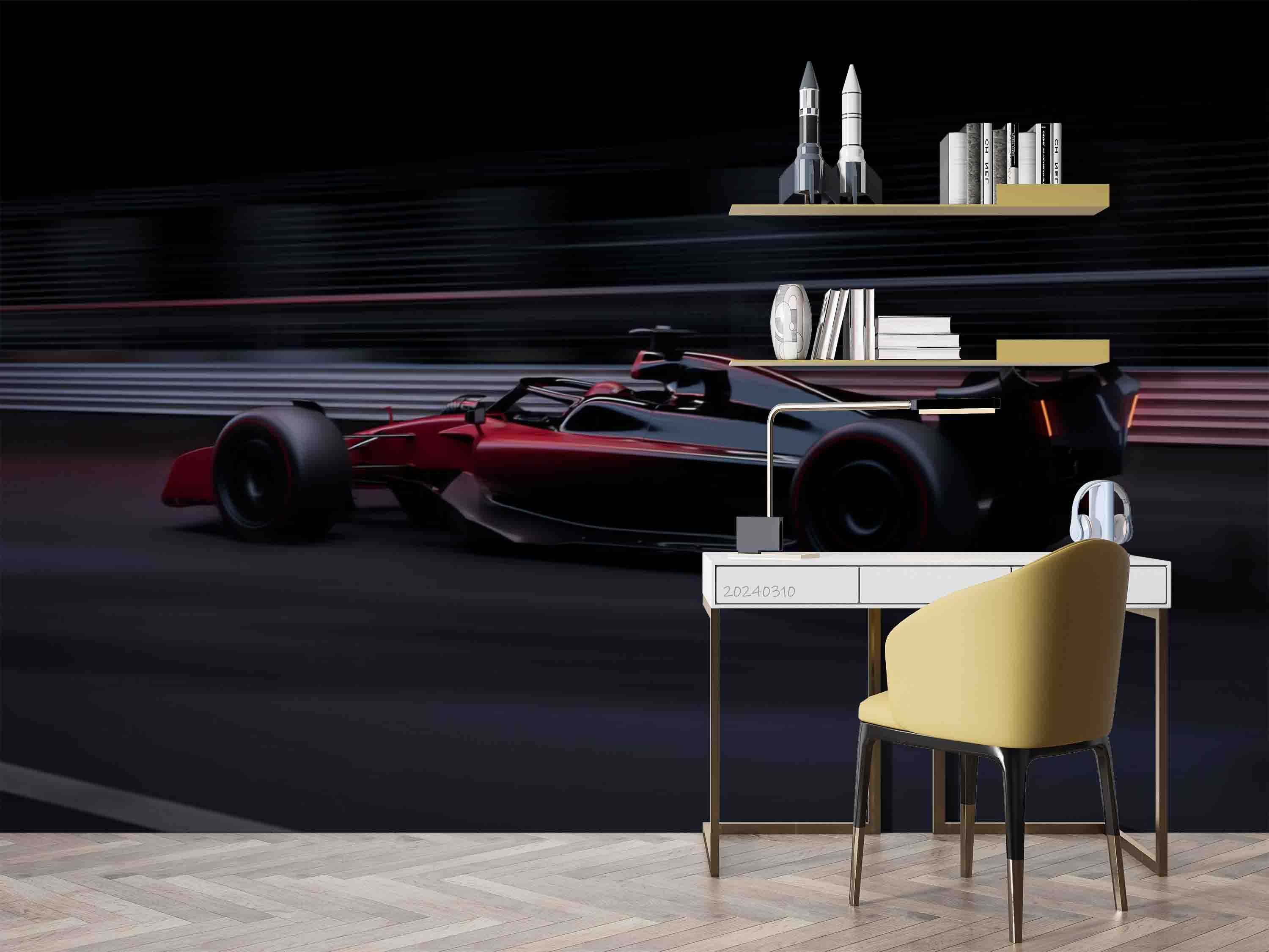 3D Red F1 Formula One Racing Wallpaper Wall Mural Wall Decor Wall Art Wall Sticker Remoable Wallpaper