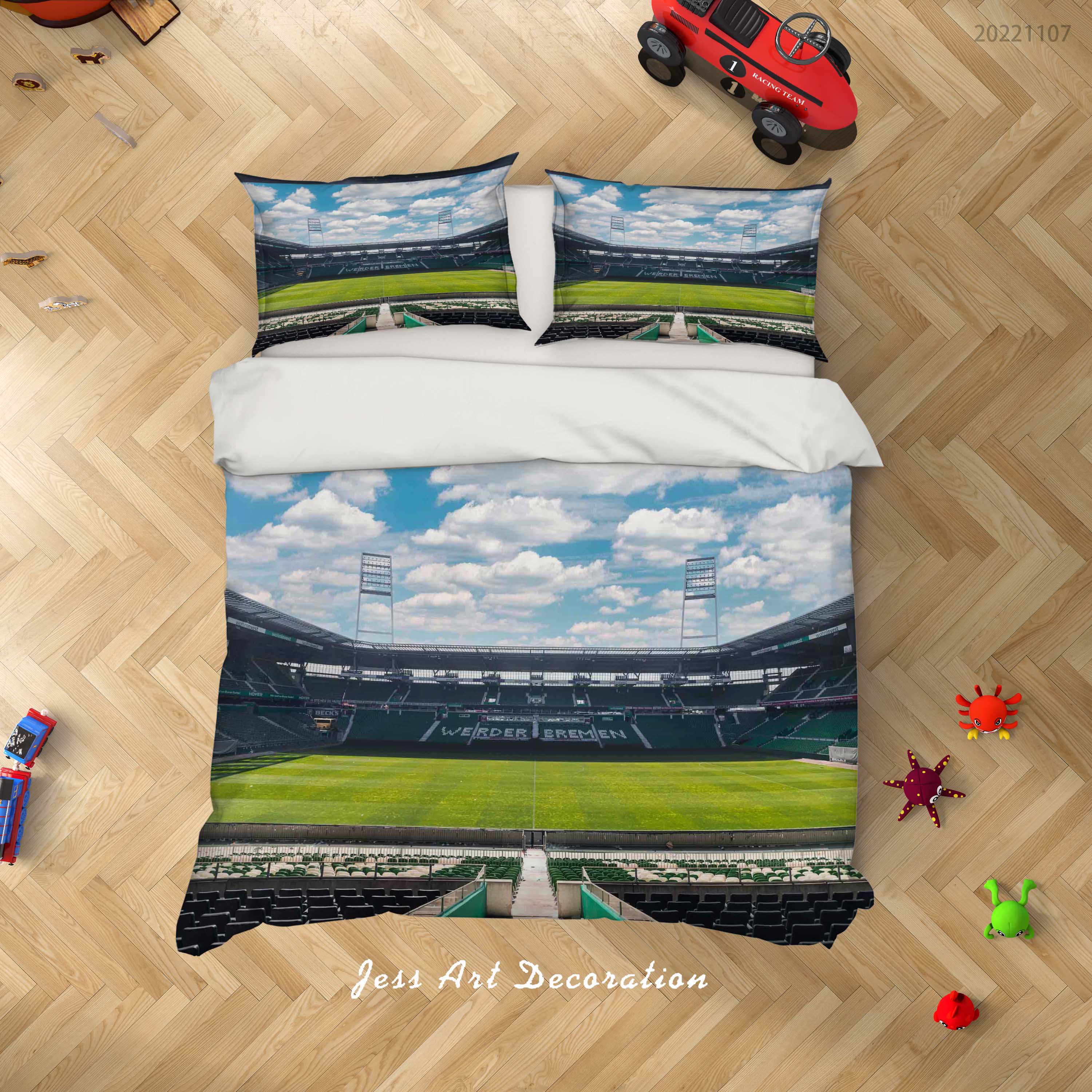 3D Werder Bremen Football Field Spectator Seats Cloud Sky Quilt Cover Set Bedding Set Duvet Cover Pillowcase 764