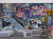 Street Architecture Trash Can Art Graffiti Wallpaper urban graffiti wall mural for teen room, studio or feature wall - view 3