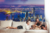 3D Night Urban Architecture Sea Sky Wall Mural Wallpaper YXL 2753