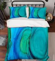 3D Abstract Blue Wave Quilt Cover Set Bedding Set Duvet Cover Pillowcase 531