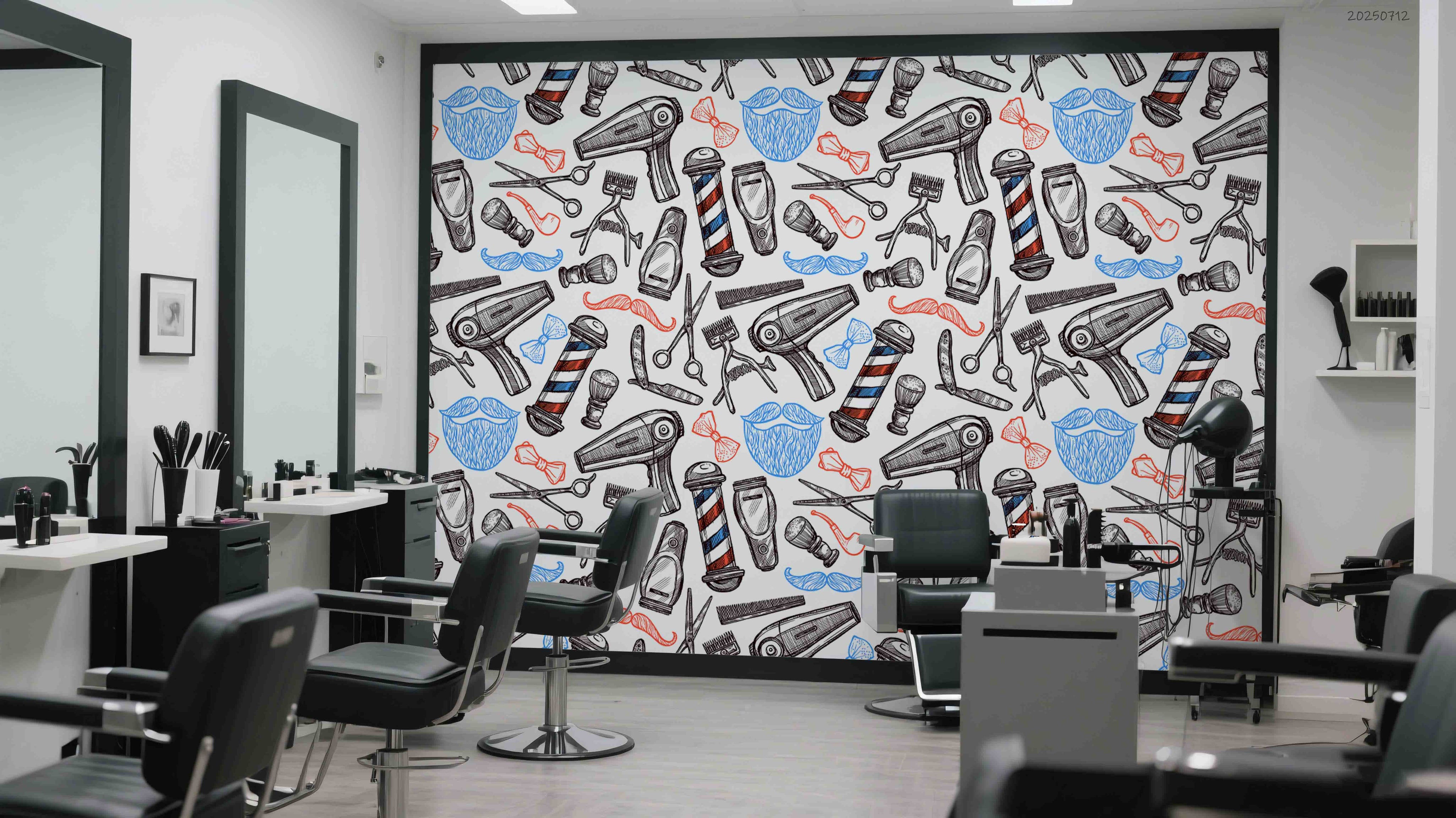 3D Salon Shop Beauty Salon Barber Shop Pattern Wall Mural Wallpaper 66