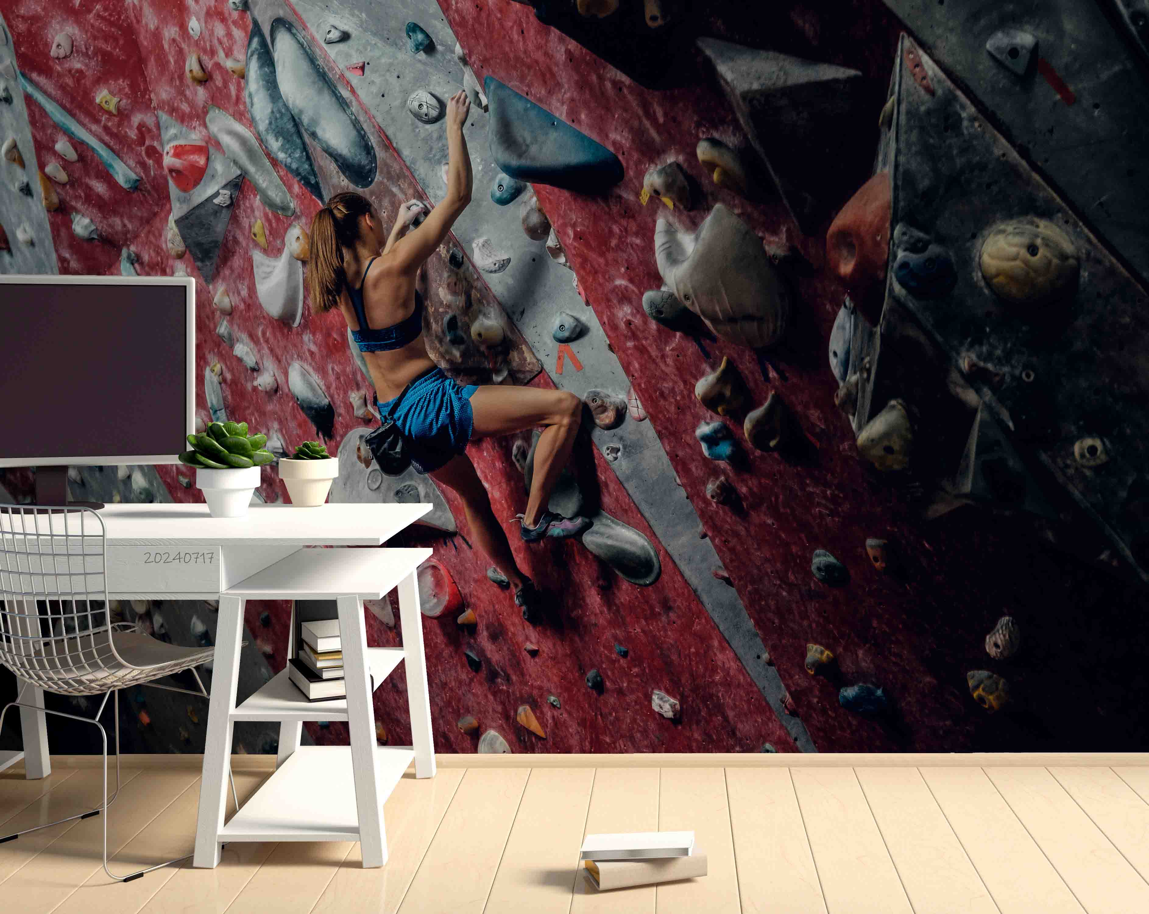 3D Person Sports Climbing Wall Mural Wallpaper YXL 121