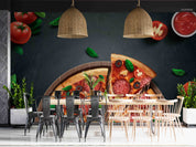 3D Restaurant Snack Bar Diner Fast Food Pizza Wall Mural Wallpaper 26