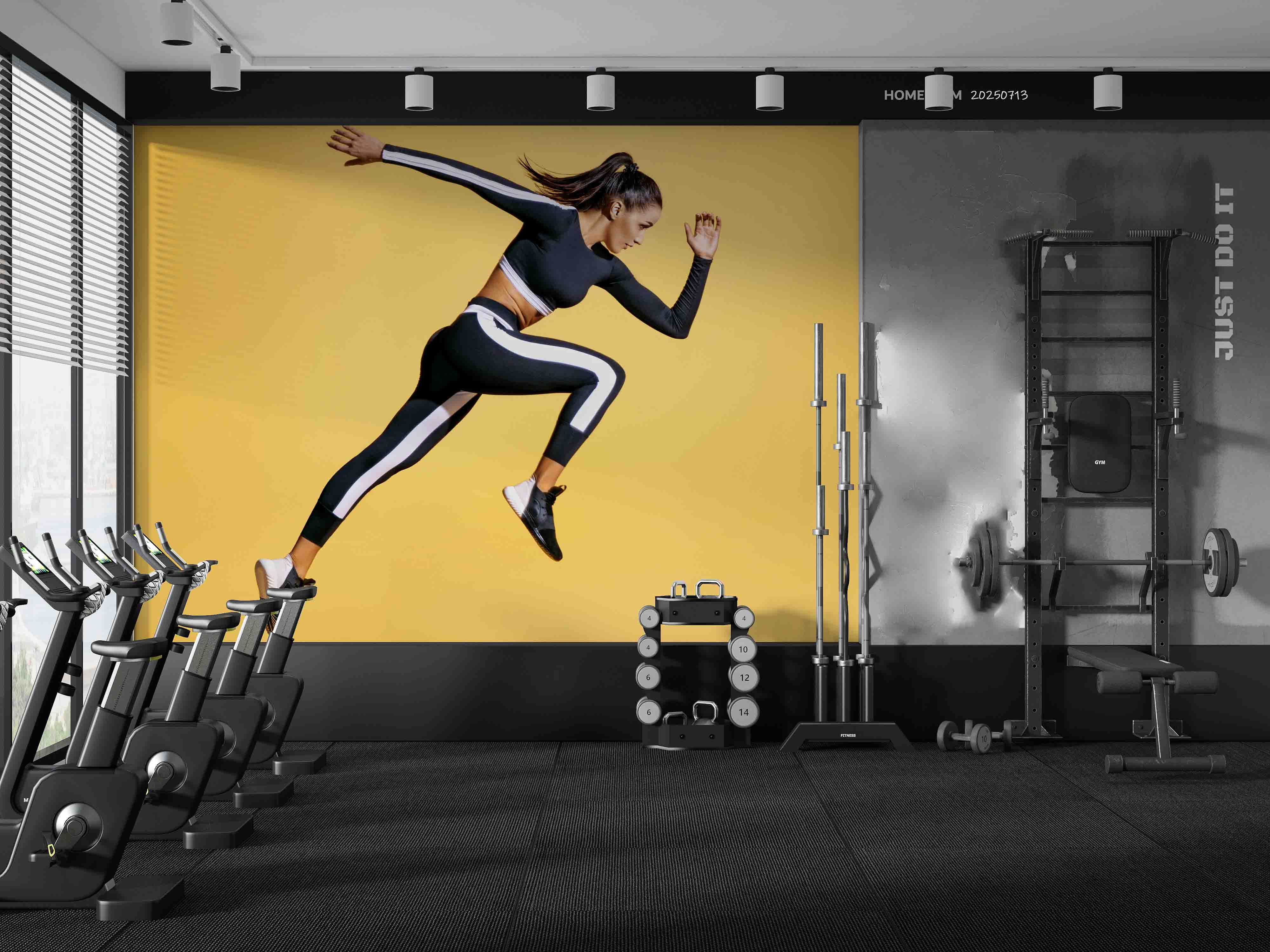 3D Gym Fitness Gymnasium Wall Mural Wallpaper 42