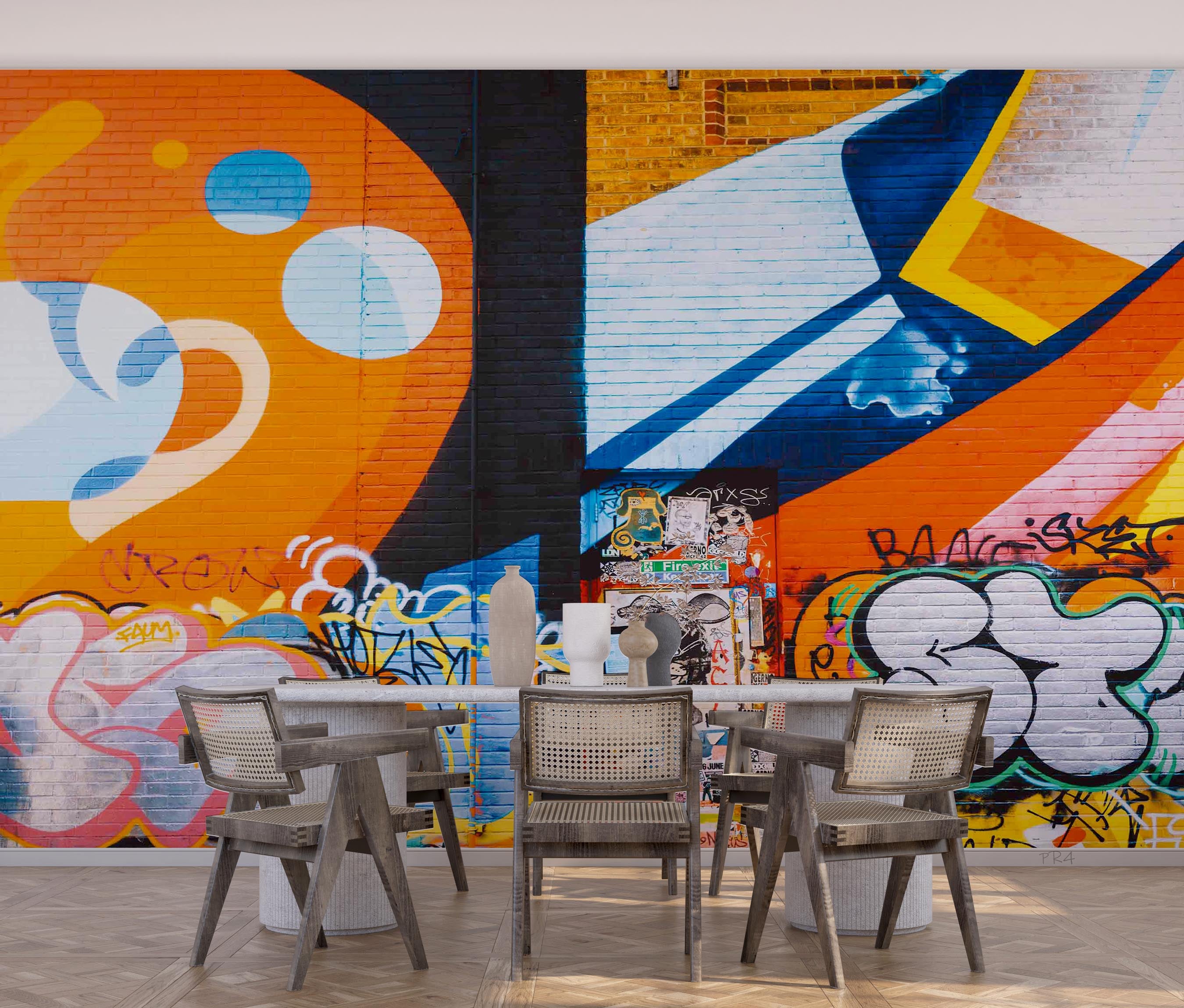 3D Graffiti Round Love Triangle Wall Mural Wallpaper YXL 2805