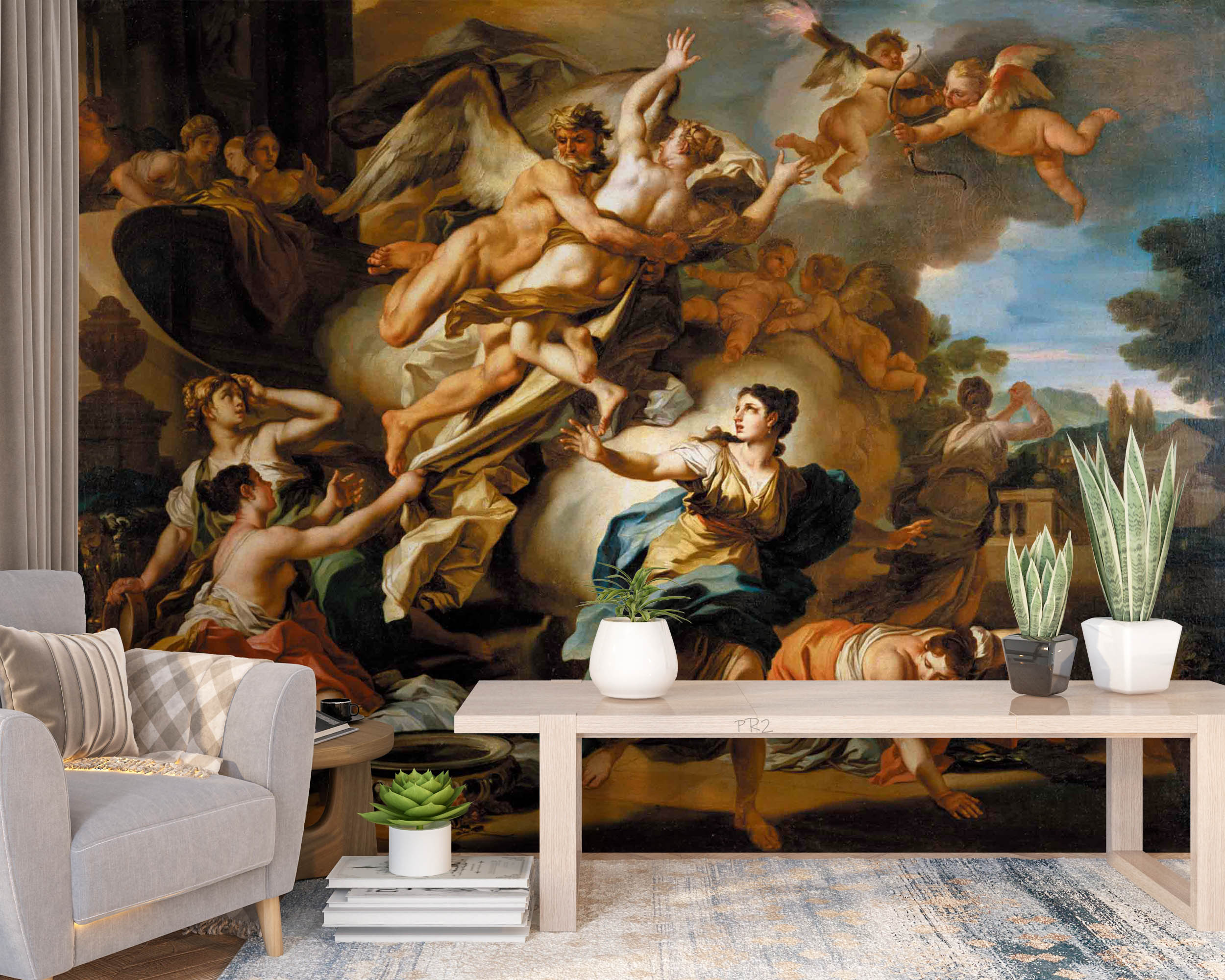 3D Classical Religious Painting classical religious ceiling art wall mural wallpaper for dining room - view 2