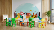 3D Childcare Nursery School Cartoon Kids Animals Wall Mural Wallpaper JN 63