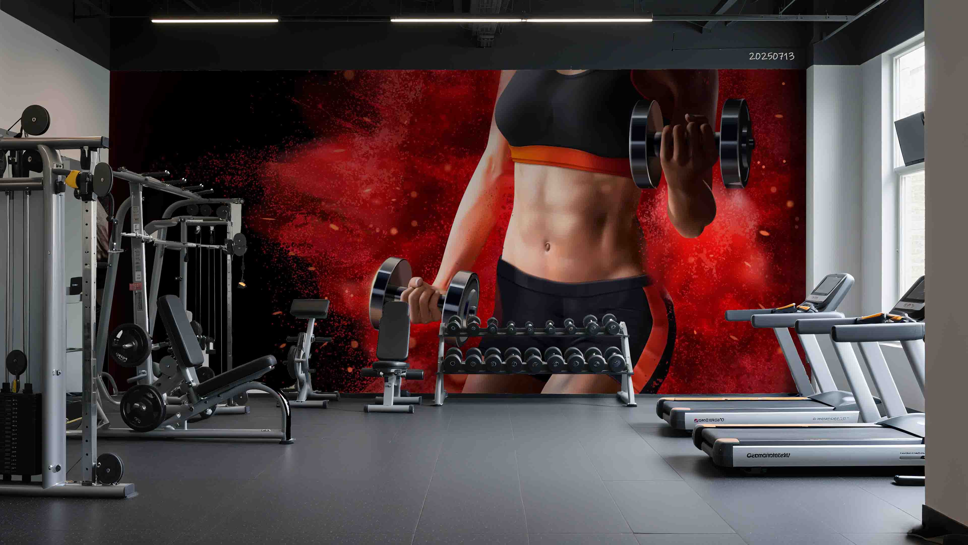3D Gym Fitness Gymnasium Dumbbell Wall Mural Wallpaper 40