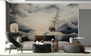 3D Oil Painting Huge Waves Sailboat Wall Mural Wallpaper GD 4312- Jess Art Decoration