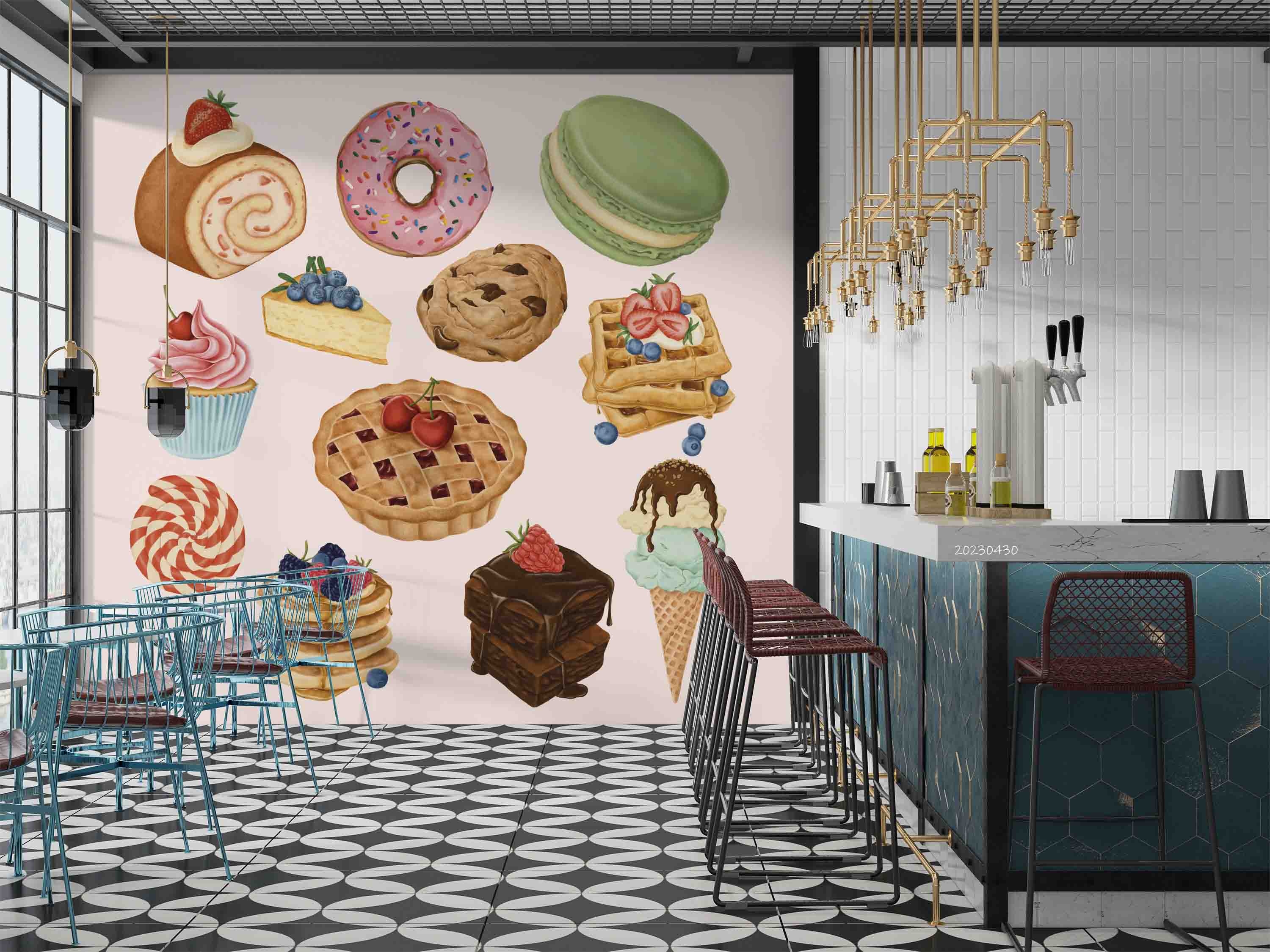 3D Delicious Dessert Set Wall Mural Wallpaper GD 5281- Jess Art Decoration