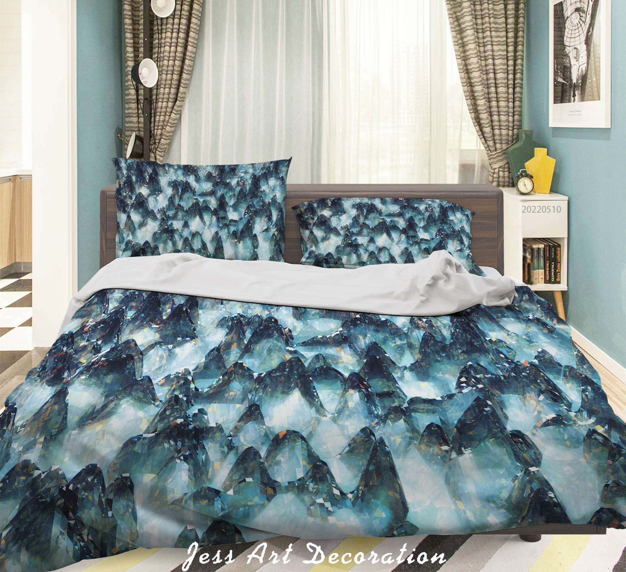 3D Mountain Fog Wave Quilt Cover Set Bedding Set Duvet Cover Pillowcase 26