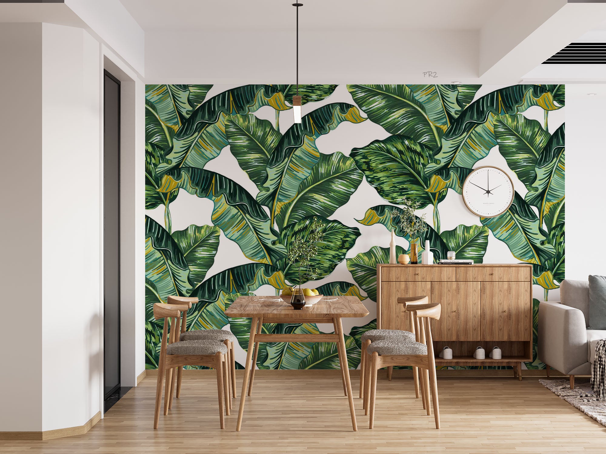 3D Vintage Tropical Green Plantain Leaves Wall Mural Wallpaper GD 3694- Jess Art Decoration