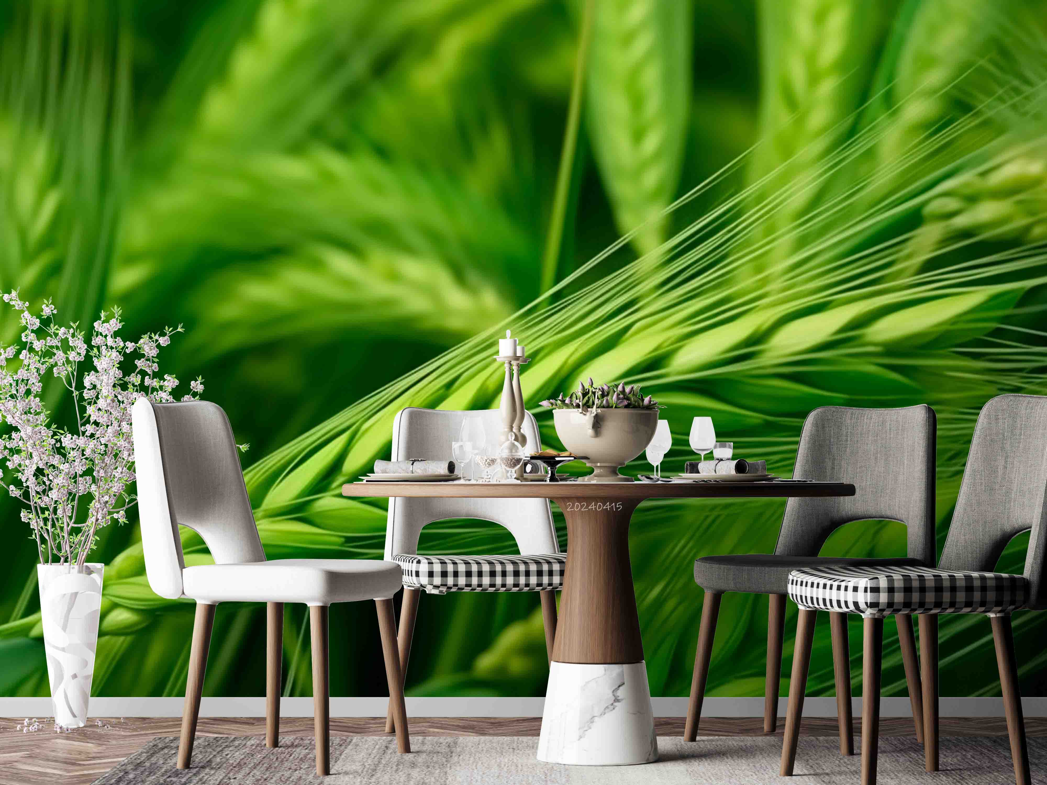 3D Green Rice Field Wheat Ear Wallpaper Wall Mural Wall Decor Wall Art Wall Sticker Remoable Wallpaper