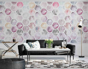 3D Watercolor Hexagonal Honeycomb Fabric Cover Wall Mural Wallpaper GD 5127- Jess Art Decoration