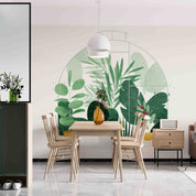 3D Tree Leaf Round Rectangle Wall Mural Wallpaper YXL 3093