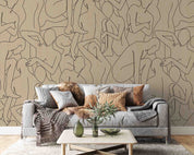 3D Abstract Brown People Cartoon Wallpaper Wall Mural Wall Decor Wall Art Wall Sticker Remoable Wallpaper LQH