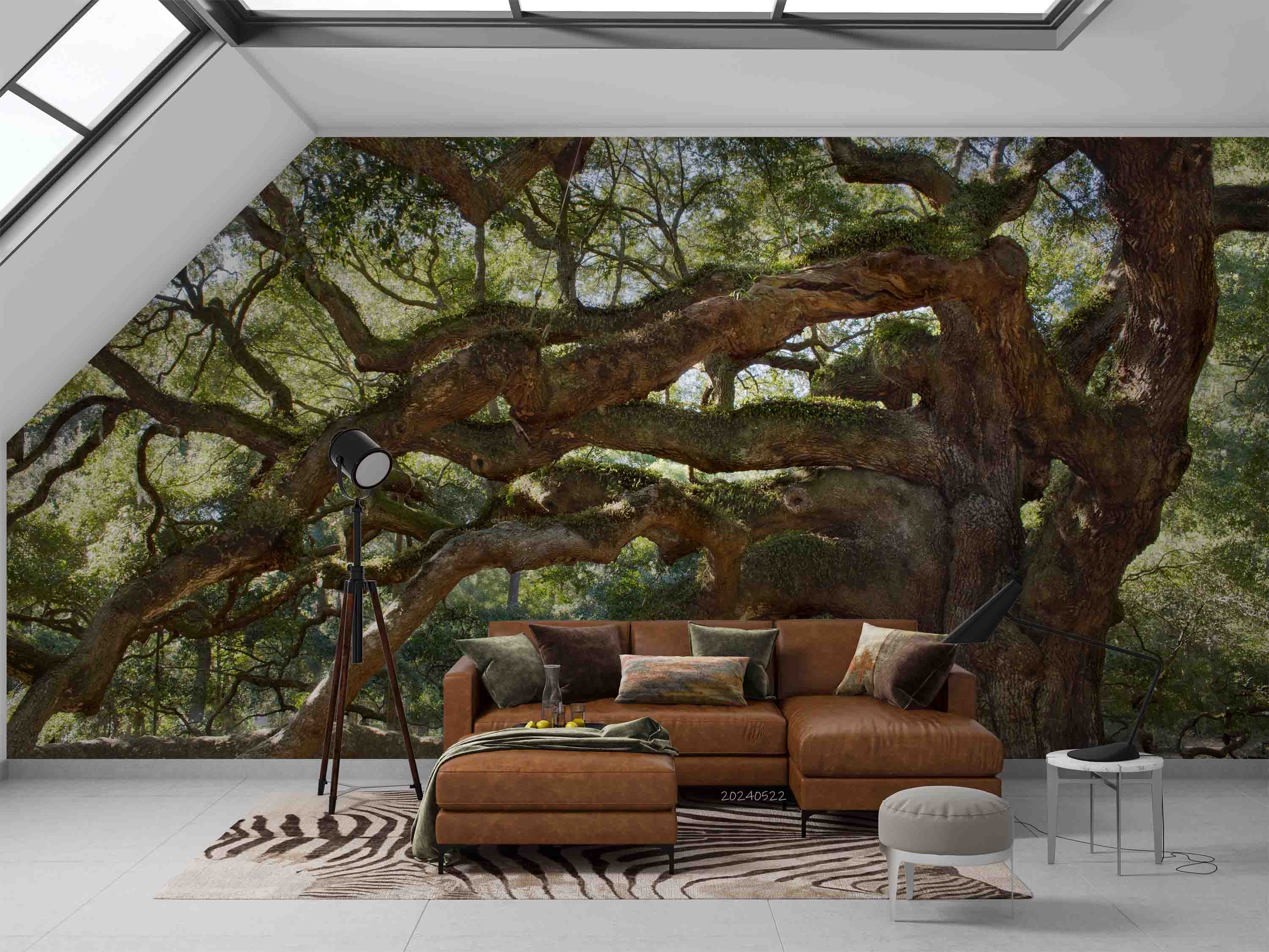 3D Forest Tree Trunk Sunlight Leaf Wall Mural Wallpaper YXL 502