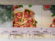 3D Restaurant Snack Bar Diner Fast Food Pizza Wall Mural Wallpaper 27