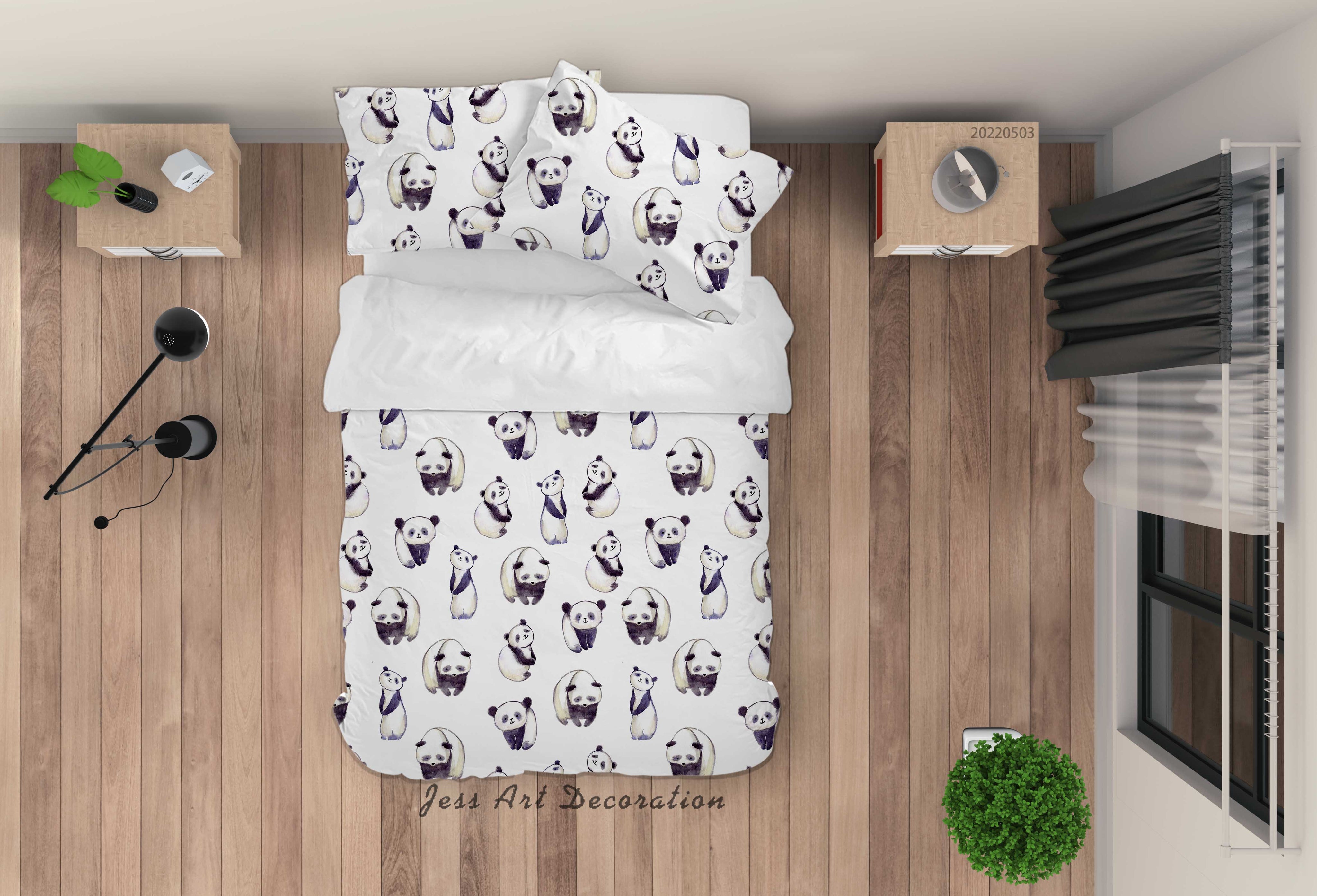 3D Animal Panda Quilt Cover Set Bedding Set Duvet Cover Pillowcase 480