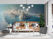3D Large Iceberg Glacier Ocean Fog Wall Mural Wallpaper GD 3067- Jess Art Decoration
