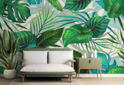 3D Watercolor Tropical Green Leaf Wall Mural Wallpaper GD 4928- Jess Art Decoration