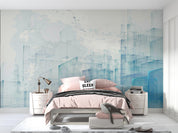 3D Abstract Line  Rectangle Blue White Wall Mural Wallpaper YXL 25- Jess Art Decoration