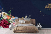 3D Floral Leaf Rose Butterfly Wall Mural Wallpaper YXL 3135