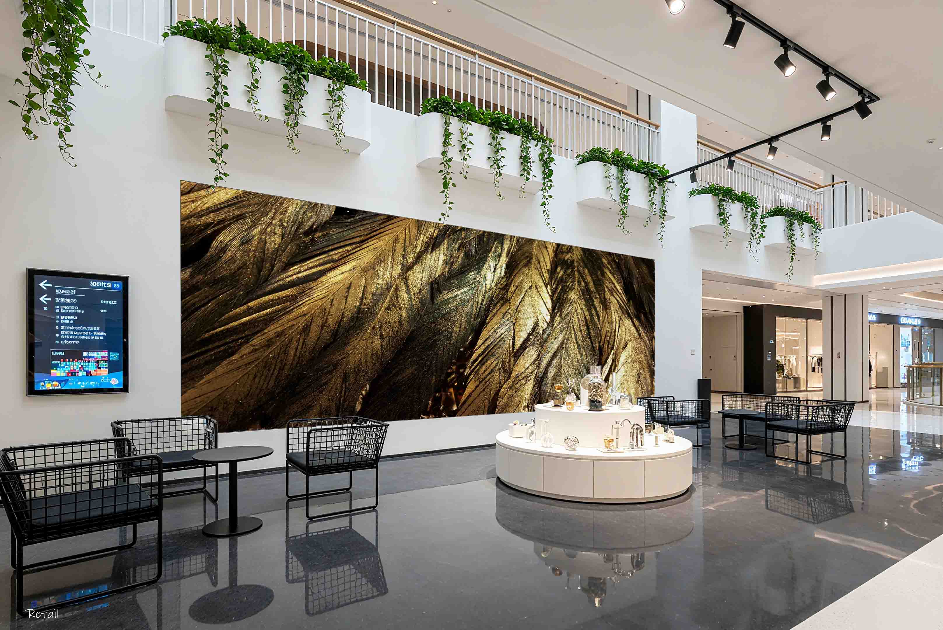 3D Retail Shop Store Market Trade Feather Wall Mural Wallpaper 18