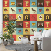 3D Horse Dressage Icon Wall Mural Wallpaper GD 5349- Jess Art Decoration