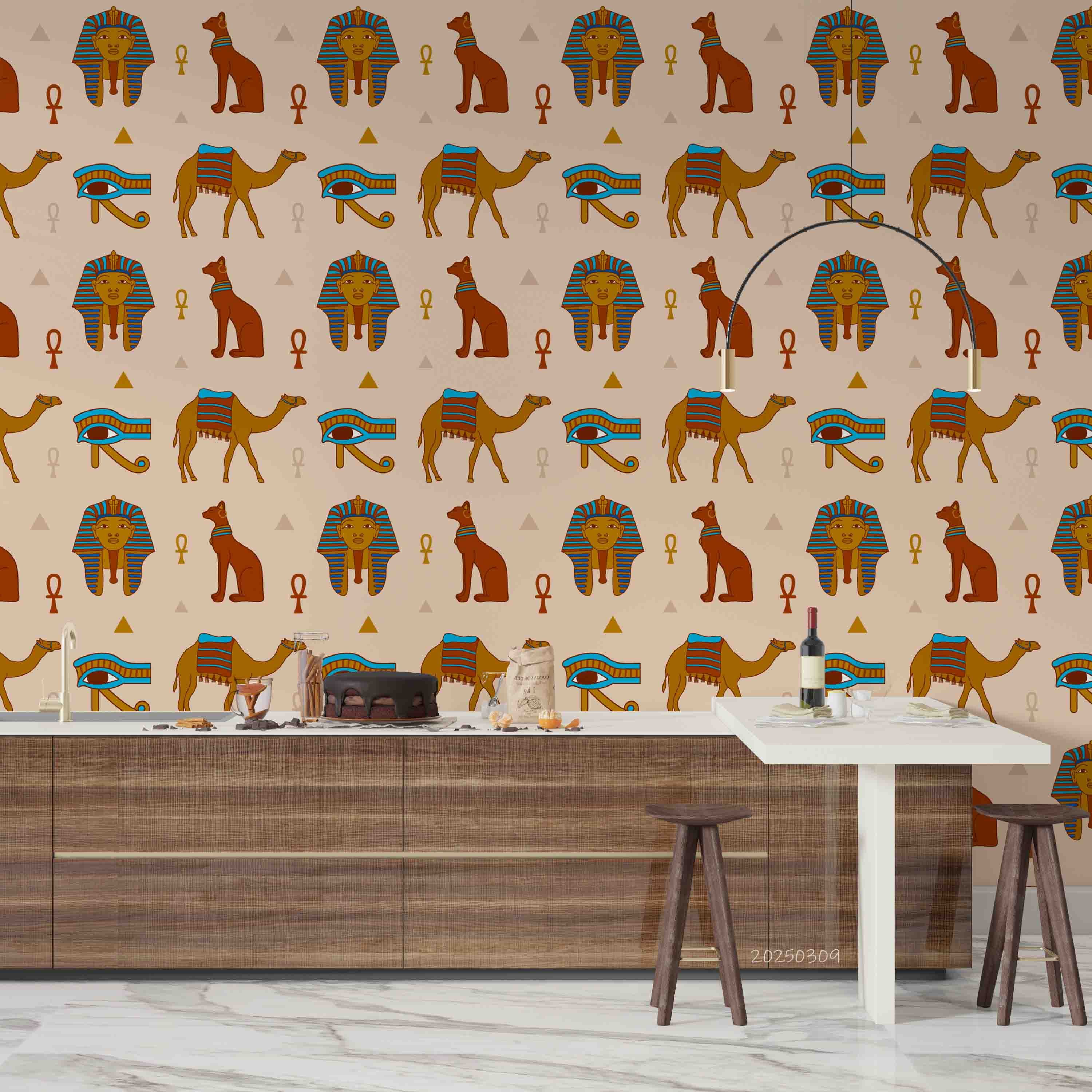 3D Egyptian Decorative Pattern Background Wallpaper Wall Mural Wall Decor Wall Art Wall Sticker Remoable Wallpaper LQH