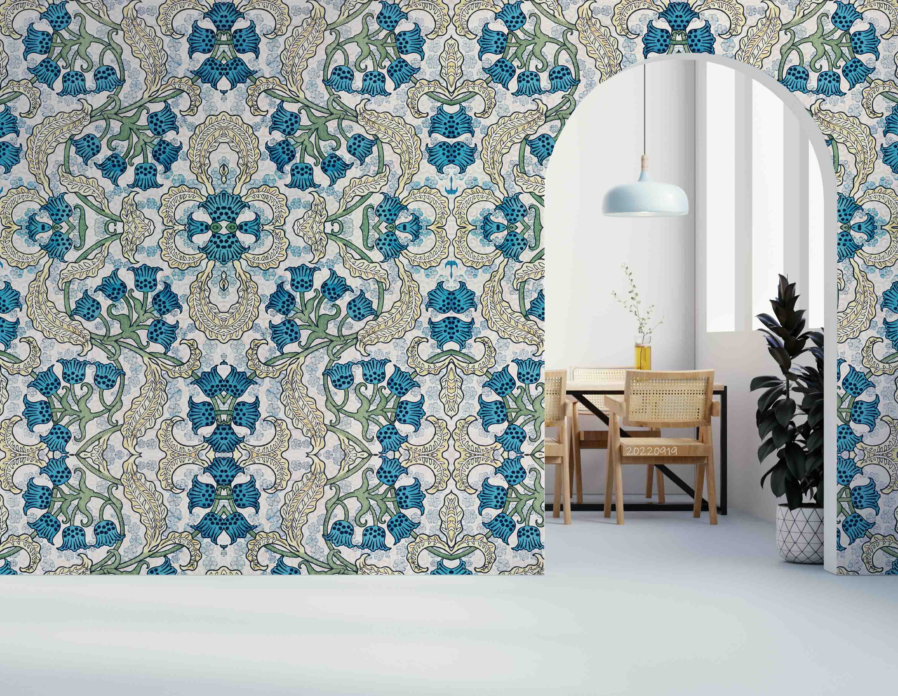 3D Art Nouveau Lily Valley Flower Pattern Background Wall Mural Wallpaper GD 3500- Jess Art Decoration