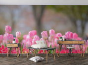 3D Pink Tulip Flower Wallpaper Wall Mural Wall Decor Wall Art Wall Sticker Remoable Wallpaper