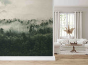 3D Beautiful Forest Many Green Trees Fog New Zealand Wall Mural Wallpaper GD 3252- Jess Art Decoration
