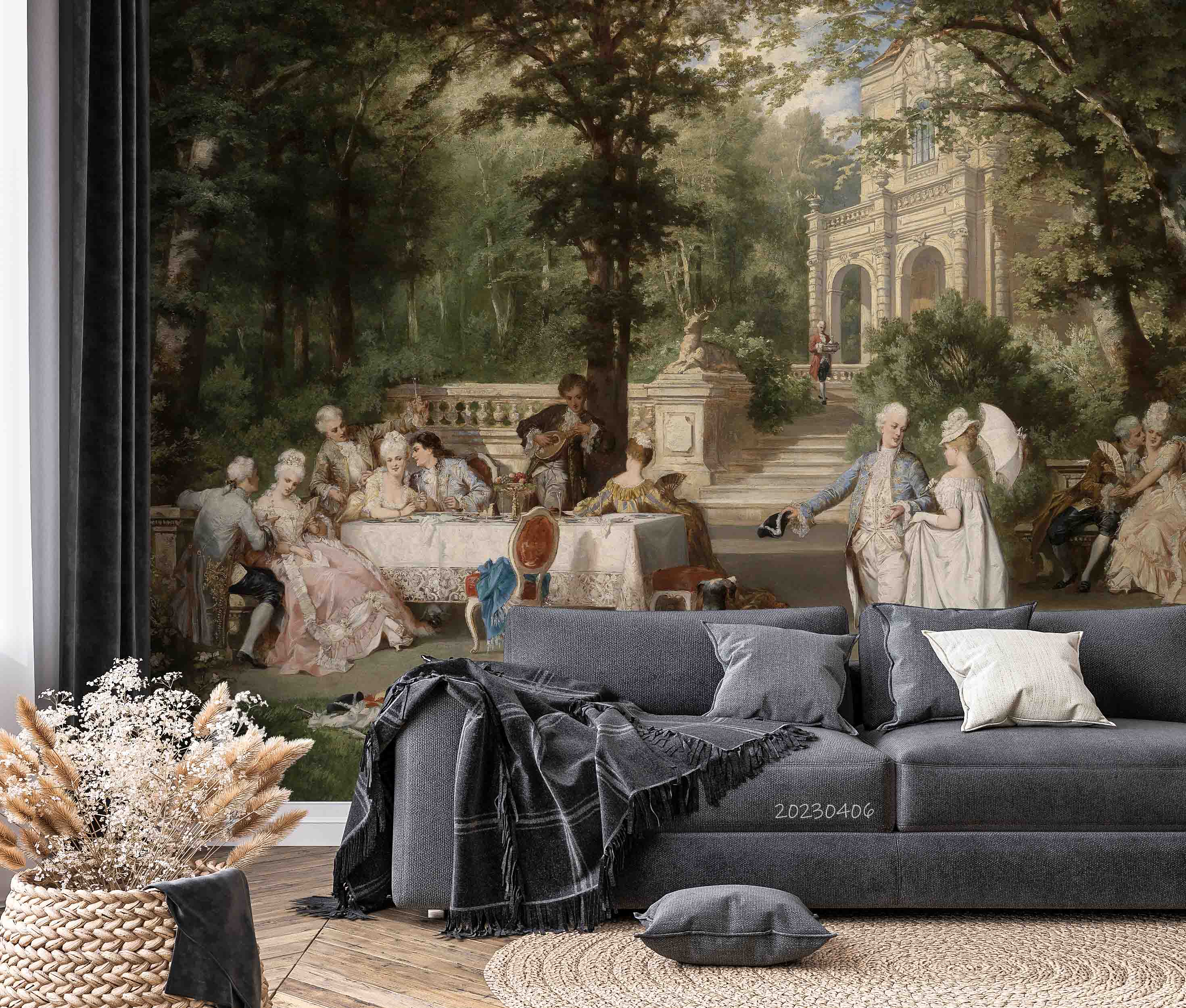 3D Europe Oil Painting Palace Park Wall Mural Wallpaper GD 5603- Jess Art Decoration