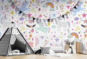 3D Unicorn Rainbow  Star Leaf Love Wall Mural Wallpaper YXL 2692