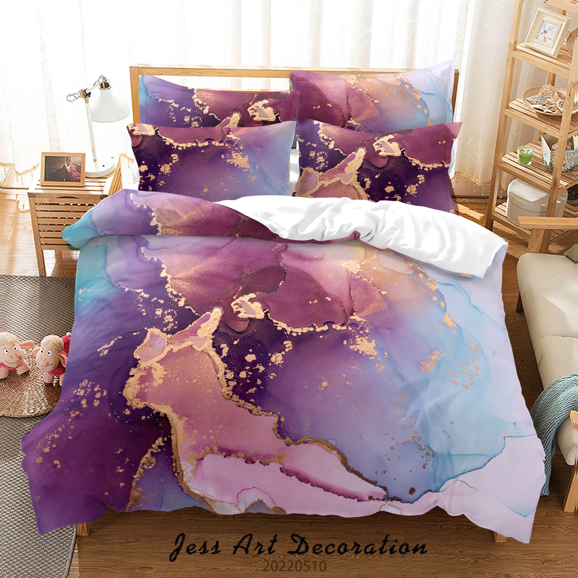 3D Ink And Wash Fluid Ripple Gray Quilt Cover Set Bedding Set Duvet Cover Pillowcase 46
