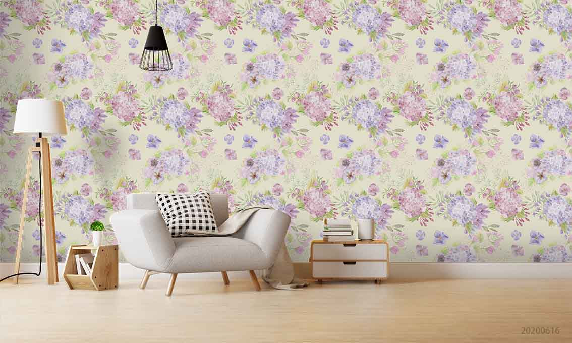 3D Pattern Floral Morning Glory Apricot Wall Mural Wallpaper YXL 2237