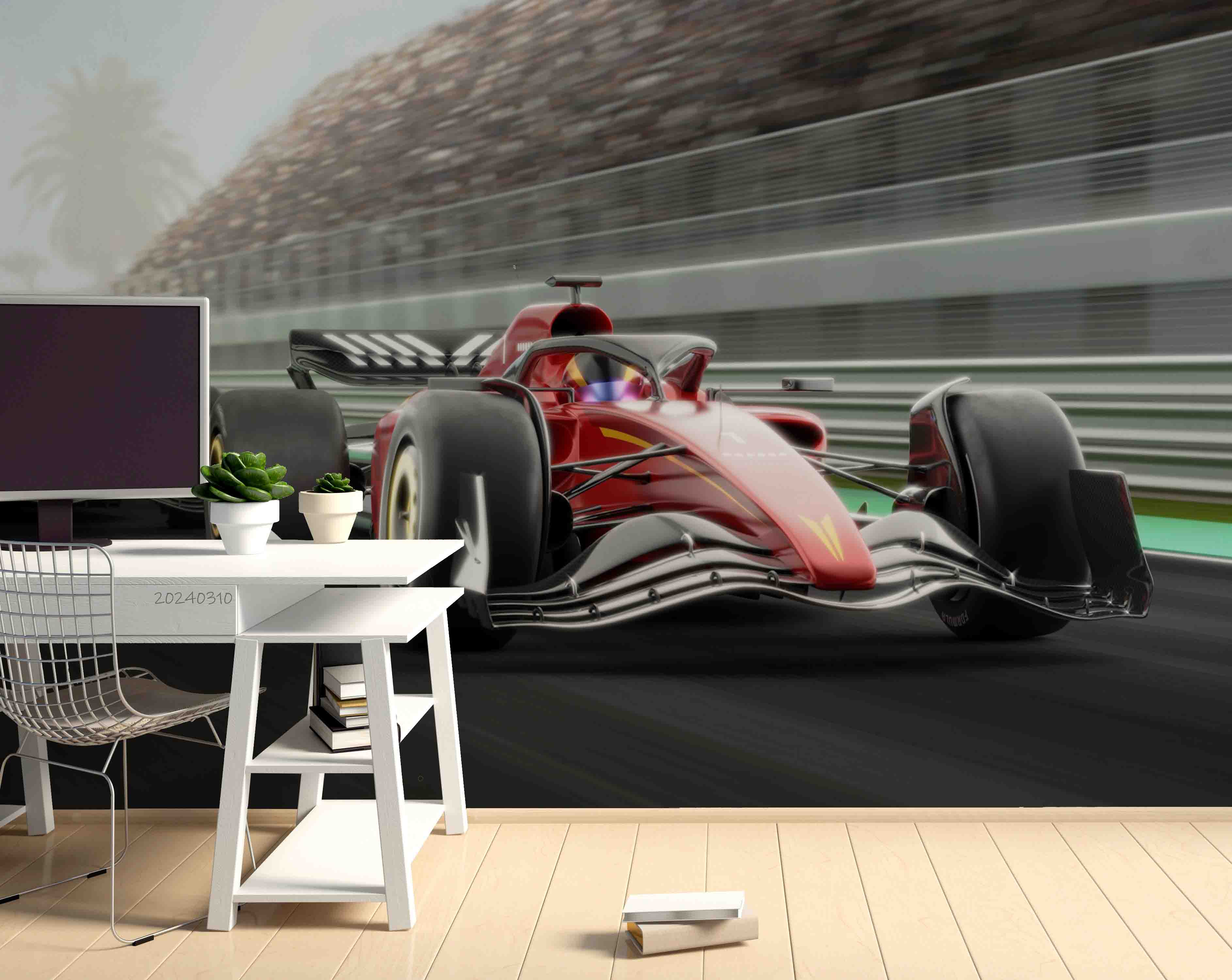 3D Red F1 Formula Racing Wallpaper Wall Mural Wall Decor Wall Art Wall Sticker Remoable Wallpaper