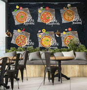 3D Restaurant Snack Bar Diner Fast Food Pizza Wall Mural Wallpaper 33