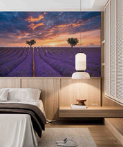 3D Hotel Inn Motel Hostel Resort Manor Landscape Lavender Garden Wall Mural Wallpaper 2
