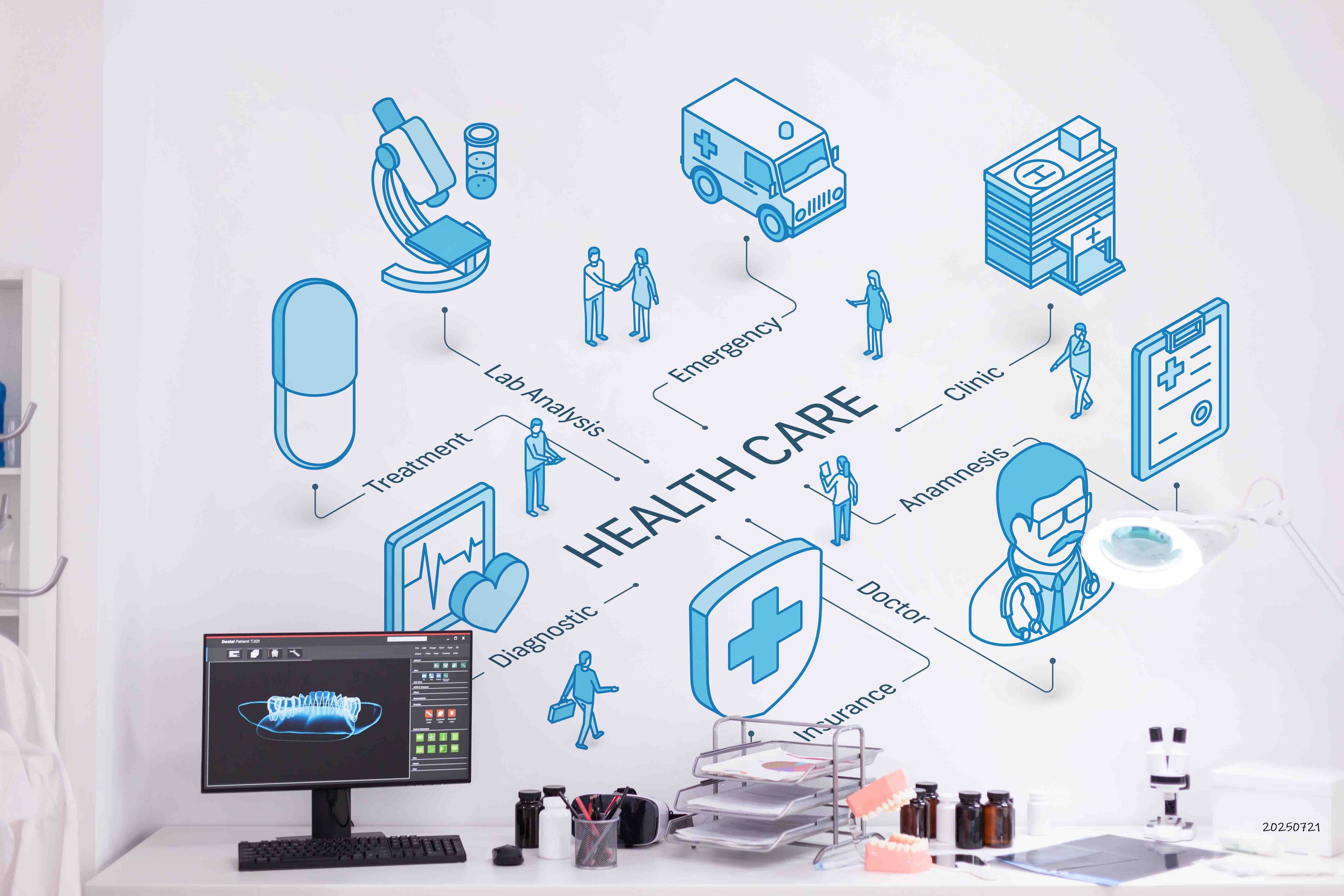 3D Clinic Hospital Rehabilitation Center Medical Healthcare Wall Mural Wallpaper 26