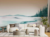 3D Winter Christmas Tree Landscape Wallpaper Wall Mural Wall Decor Wall Art Wall Sticker Remoable Wallpaper LQH 2