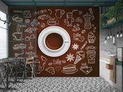 3D Doodle Style Coffee Drink Icon Set Coffee Cup Wall Mural Wallpaper GD 5533- Jess Art Decoration