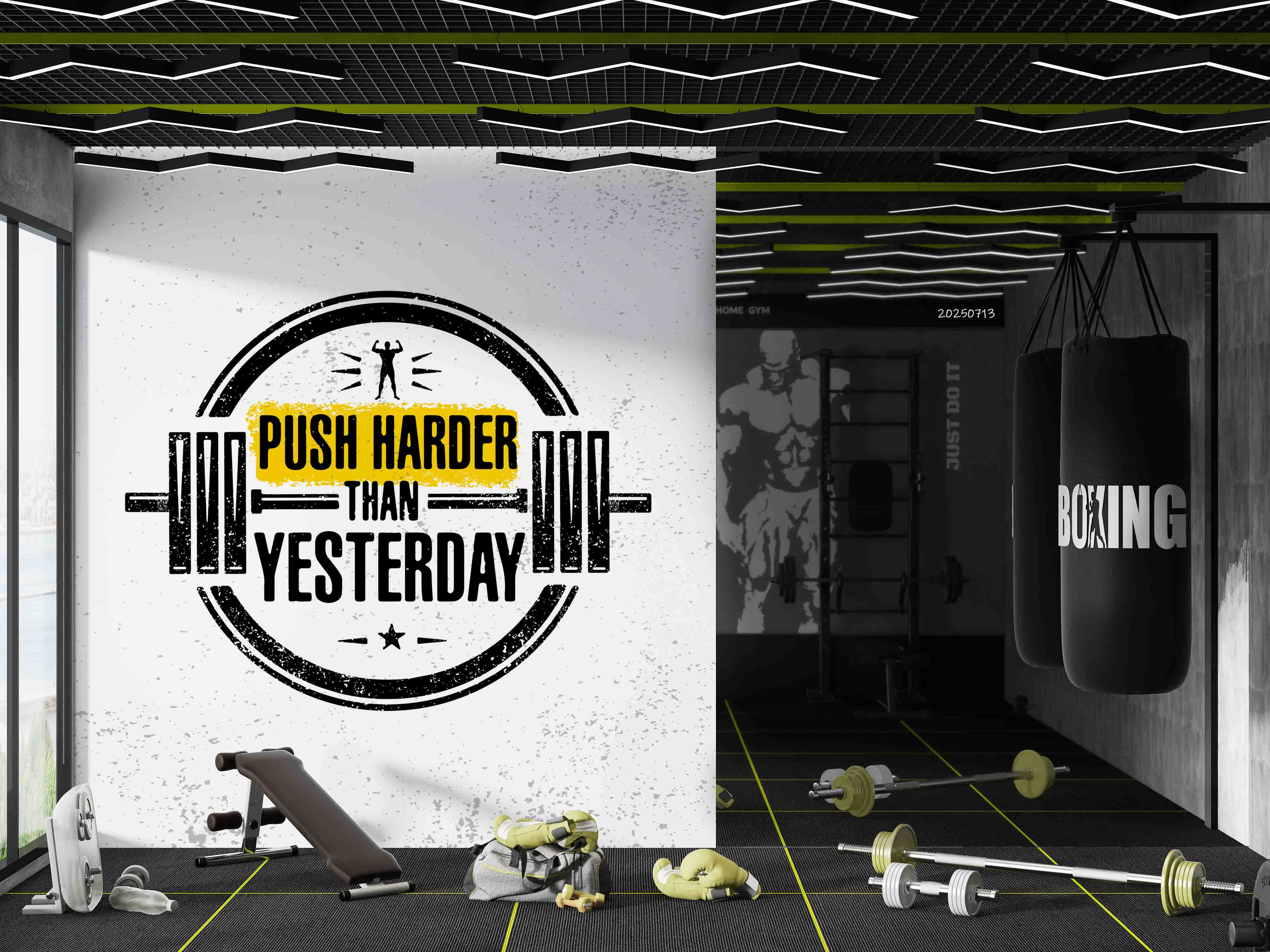 3D Gym Fitness Gymnasium Dumbbell Wall Mural Wallpaper 53