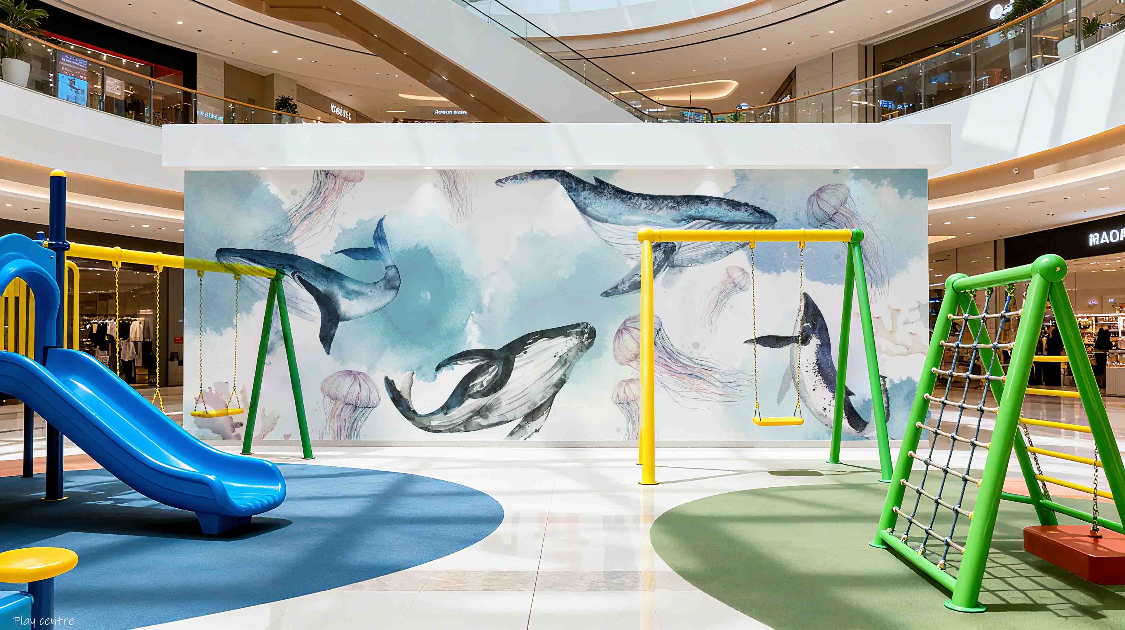 3D Play Centre Amusement Park Funfair Carnie Whale Wall Mural Wallpaper 18